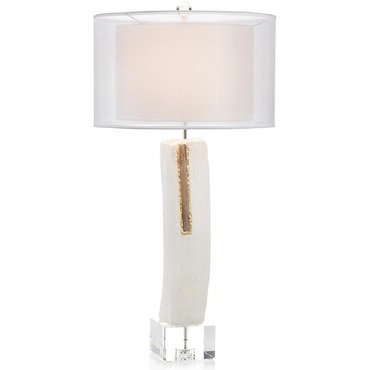 Selenite with Streams Of Gold Table Lamp