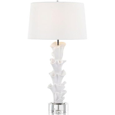 White Sculptural Table Lamp | John-Richard at Lightology White Sculptural Table Lamp