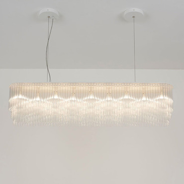 Linear Thin Chandelier | Tom Kirk Lighting at Lightology Linear Thin Chandelier