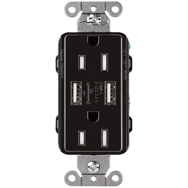 15-Amp Dual USB Tamper Resistant Receptacle | Lutron at Lightology 15-Amp Dual USB Tamper Resistant Receptacle