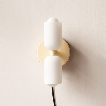 Glass Up Down Plug-In Wall Sconce | In Common With at Lightology Glass Up Down Plug-In Wall Sconce