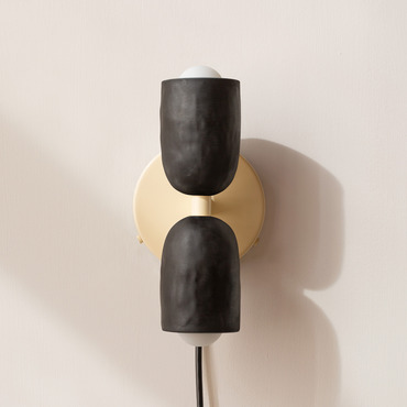 Ceramic Up Down Plug-In Wall Sconce | In Common With at Lightology Ceramic Up Down Plug-In Wall Sconce