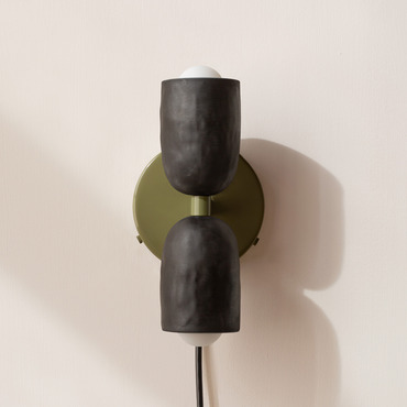 Ceramic Up Down Plug-In Wall Sconce | In Common With at Lightology Ceramic Up Down Plug-In Wall Sconce