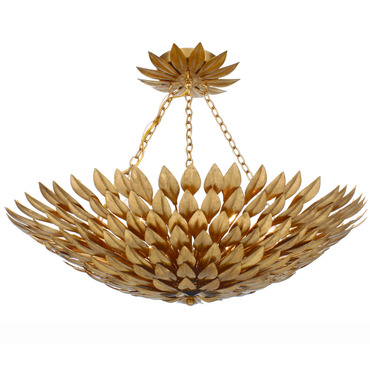 Broche Bowl Chain Semi-Flush Ceiling Light | Crystorama at Lightology Broche Bowl Chain Semi-Flush Ceiling Light