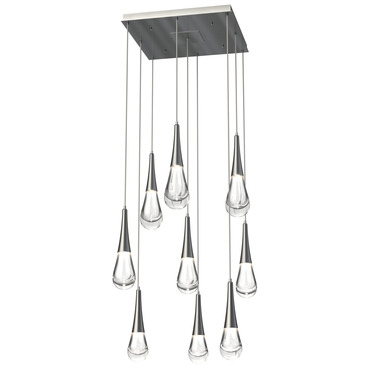 Raindrop Waterfall Square Multi Light Pendant