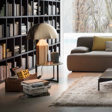 Atollo Gold Metal Table Lamp | Oluce Srl at Lightology Atollo Gold Metal Table Lamp