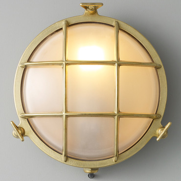 Brass Bulkhead Outdoor Wall Sconce | Original BTC at Lightology Brass Bulkhead Outdoor Wall Sconce