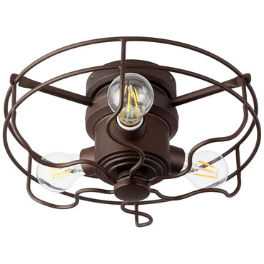 Windmill 3-Light Cage Fan Light Kit | Quorum at Lightology Windmill 3-Light Cage Fan Light Kit