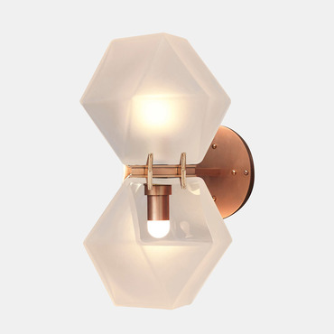 Welles Glass Double Wall Sconce | Gabriel Scott at Lightology Welles Glass Double Wall Sconce