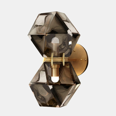 Welles Glass Double Wall Sconce | Gabriel Scott at Lightology Welles Glass Double Wall Sconce