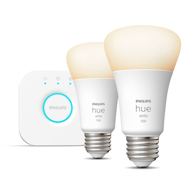 Hue A19 10.5W White Smart Bulb Starter Kit