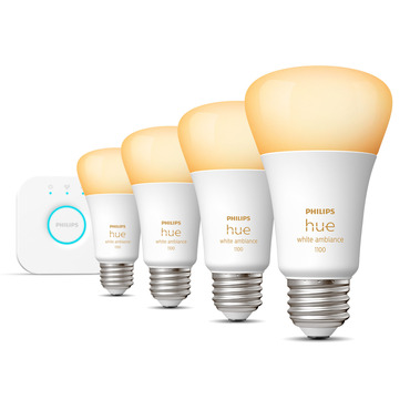 Hue A19 10.5W White Ambiance Smart Bulb Starter Kit