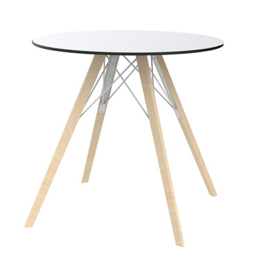 Faz Wood Round Dining Table | Vondom at Lightology Faz Wood Round Dining Table