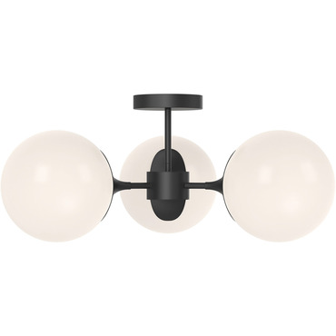 Nouveau 3-Light Semi Flush Ceiling Light | Alora at Lightology Nouveau 3-Light Semi Flush Ceiling Light
