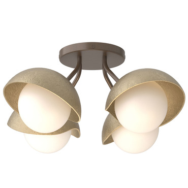 Brooklyn Single Shade Wide Semi Flush Light | Hubbardton Forge at Lightology Brooklyn Single Shade Wide Semi Flush Light