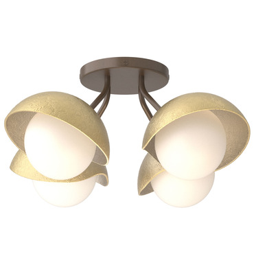 Brooklyn Single Shade Wide Semi Flush Light | Hubbardton Forge at Lightology Brooklyn Single Shade Wide Semi Flush Light