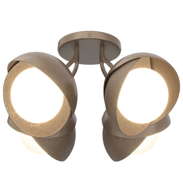 Brooklyn Double Shade 4LT Semi Flush Light | Hubbardton Forge at Lightology Brooklyn Double Shade 4LT Semi Flush Light