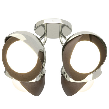 Brooklyn Double Shade 4LT Semi Flush Light | Hubbardton Forge at Lightology Brooklyn Double Shade 4LT Semi Flush Light