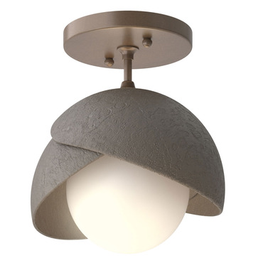 Brooklyn Double Shade Semi Flush Light | Hubbardton Forge at Lightology Brooklyn Double Shade Semi Flush Light