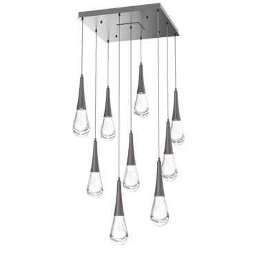 Raindrop Waterfall Square Multi Light Pendant | Hammerton Studio at Lightology Raindrop Waterfall Square Multi Light Pendant