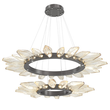 Rock Crystal Two Tier Radial Ring Pendant