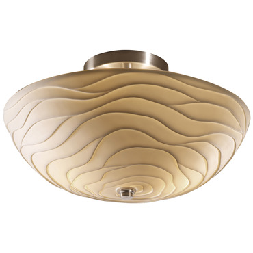 Porcelina Patterned Semi Flush Ceiling Light | Justice Design at Lightology Porcelina Patterned Semi Flush Ceiling Light