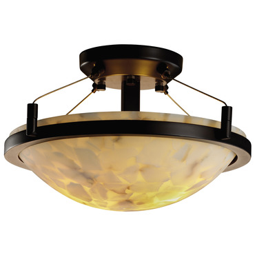 Alabaster Rocks Semi Flush Ceiling Light | Justice Design at Lightology Alabaster Rocks Semi Flush Ceiling Light