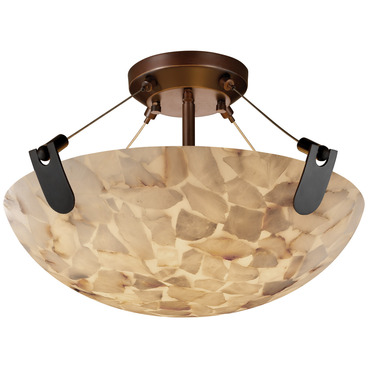 Alabaster Rocks U-Clips Semi Flush Ceiling Light | Justice Design at Lightology Alabaster Rocks U-Clips Semi Flush Ceiling Light
