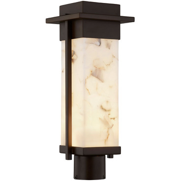 Alabaster Rocks Pacific Outdoor Post Light | Justice Design at Lightology Alabaster Rocks Pacific Outdoor Post Light