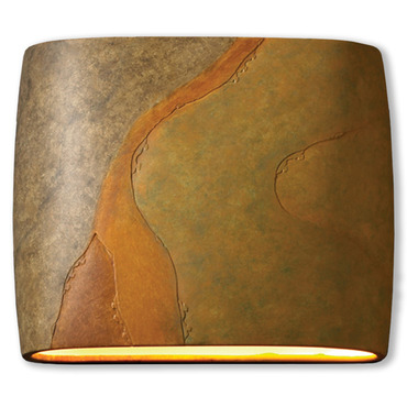 Ambiance Wide Oval Closed Top Outdoor Wall Sconce | Justice Design at Lightology Ambiance Wide Oval Closed Top Outdoor Wall Sconce