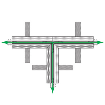 TruTrack Magnetic 2-Circuit Recessed Track T Connector