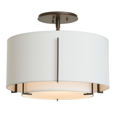 Exos Double Shade Semi Flush Ceiling Light | Hubbardton Forge at Lightology Exos Double Shade Semi Flush Ceiling Light