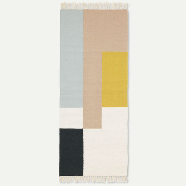 Kelim Squares Runner Rug | Ferm Living at Lightology Kelim Squares Runner Rug