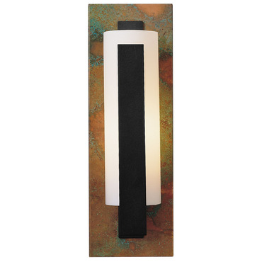 Forged Vertical Bar Wall Sconce w/Decorative Backplate