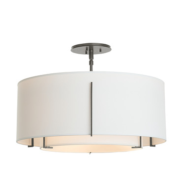 Exos Double Shade Semi Flush Ceiling Light | Hubbardton Forge at Lightology Exos Double Shade Semi Flush Ceiling Light