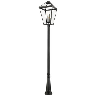 Talbot Outdoor Post Light with Round Post/Fluted Base