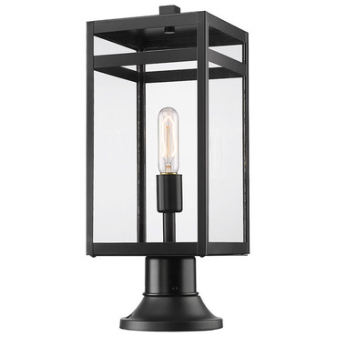 Nuri Outdoor Pier Light with Simple Round Base | Z-Lite at Lightology Nuri Outdoor Pier Light with Simple Round Base