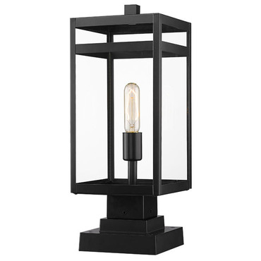 Nuri Outdoor Pier Light with Square Stepped Base | Z-Lite at Lightology Nuri Outdoor Pier Light with Square Stepped Base