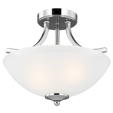 Geary Chrome Convertible Semi Flush Light / Pendant | Generation Lighting at Lightology Geary Chrome Convertible Semi Flush Light / Pendant