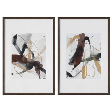 Burgundy Interjection Abstract Print Set of 2 | Uttermost at Lightology Burgundy Interjection Abstract Print Set of 2