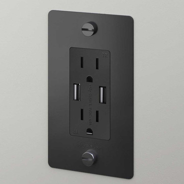 Buster + Punch Complete Polycarbonate USB Duplex Outlet | Buster + Punch at Lightology Buster + Punch Complete Polycarbonate USB Duplex Outlet