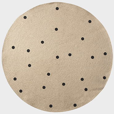 Jute Black Dots Carpet | Ferm Living at Lightology Jute Black Dots Carpet