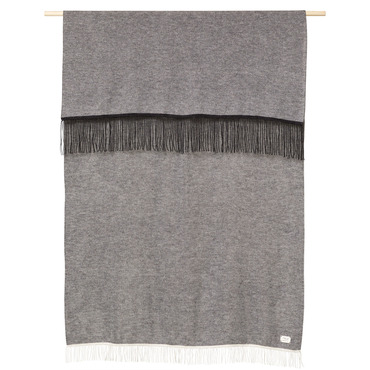 Aymara Dark Grey Fringe Blanket | Form & Refine at Lightology Aymara Dark Grey Fringe Blanket