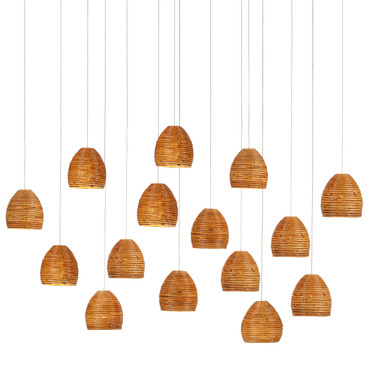 Beehive Multi Light Linear Pendant | Currey and Company at Lightology Beehive Multi Light Linear Pendant
