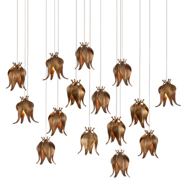 Iota Multi Light Linear Pendant | Currey and Company at Lightology Iota Multi Light Linear Pendant