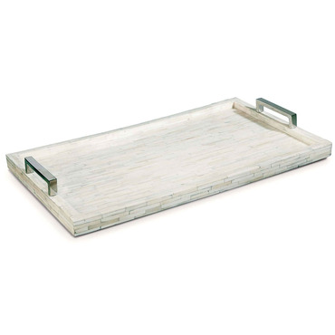 White Bone and Nickel Tray | Regina Andrew at Lightology White Bone and Nickel Tray