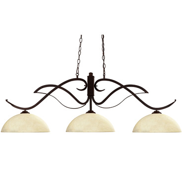 Phoenix Linear Pendant with Dome Glass Shade