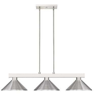 Players Linear Pendant with Cone Metal Shade | Z-Lite at Lightology Players Linear Pendant with Cone Metal Shade