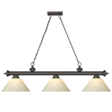 Cordon Linear Pendant with Cone Glass Shade | Z-Lite at Lightology Cordon Linear Pendant with Cone Glass Shade