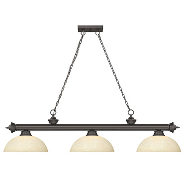 Cordon Linear Pendant with Dome Glass Shade | Z-Lite at Lightology Cordon Linear Pendant with Dome Glass Shade